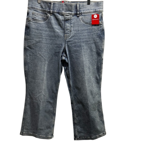SPANX kick flare jeans indigo sky size one X petite